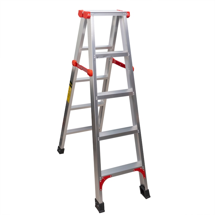 Alumínium dupla létra, 2x5 lépcsős, összecsukható, maximum 150 kg / ZTS 8189