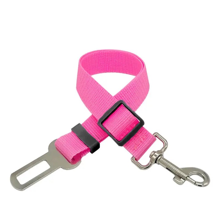 Centura de siguranta pentru catei, Zola, 100-130cm, reglabila, roz