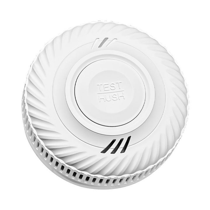 2 in 1 Detector de fum, BOMSTOM, Sunete/Lumina, Durabil si usor de utilizat, ABS, 102x102x37mm, Alb