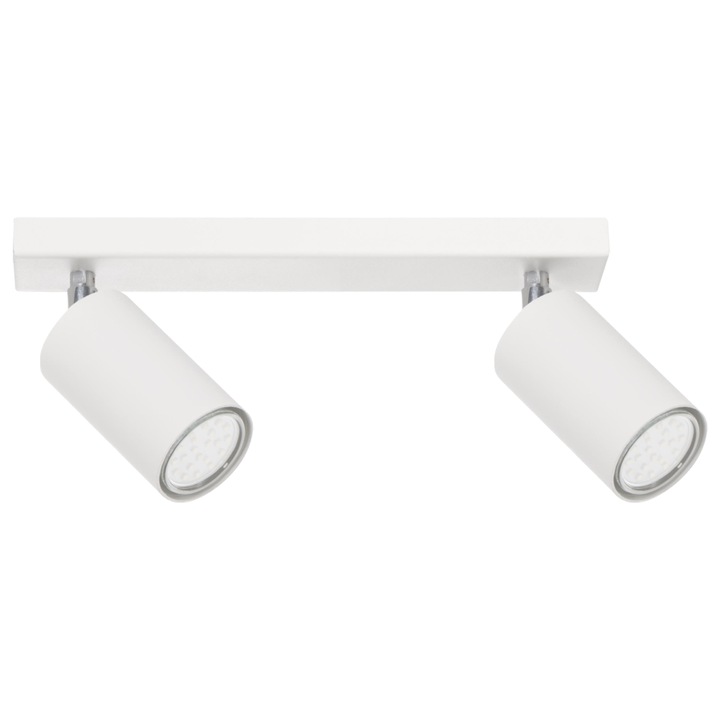 Висяща лампа Tuba 2, SZPAK, метал, бял/черен/сребърен, геометричен дизайн, 30x45см