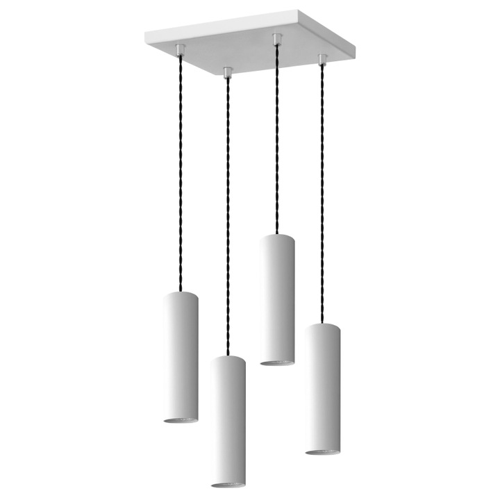 Lustra cu 4 pendule, Szpak, Metal, Alb