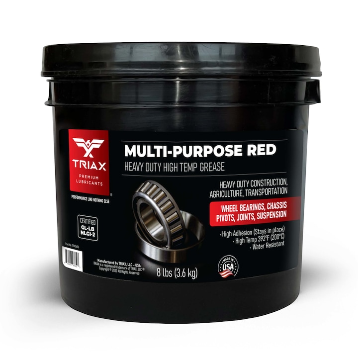 Vaselina Rosie Multi-Functionala pentru Temperaturi 200° C si Rulmenti de viteza mica, TRIAX Multi-Purpose Red Grease 3.6kg