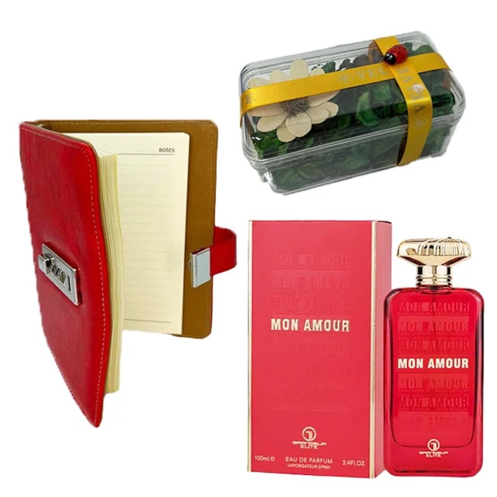 Női szett, Parfum Grandeur Elite Mon Amour 100ml, ökológiai bőr