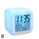 Ceas Multifunctional pentru Birou si Noptiera, CBD CORAL BEST DEALS, Digital, cu Termometru si Alarma, Iluminare LED 8 culori Disponibile, Dimensiuni Compacte 8x8x8 cm