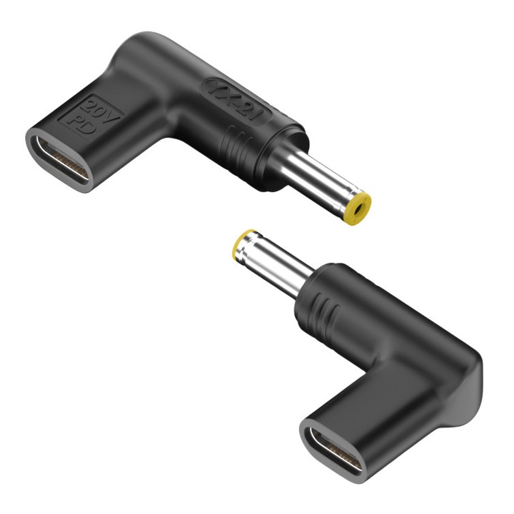 Адаптер за захранване, POWERTECH, USB-C женски към Acer, 100 W, 5.5 x 1.7 mm, черен