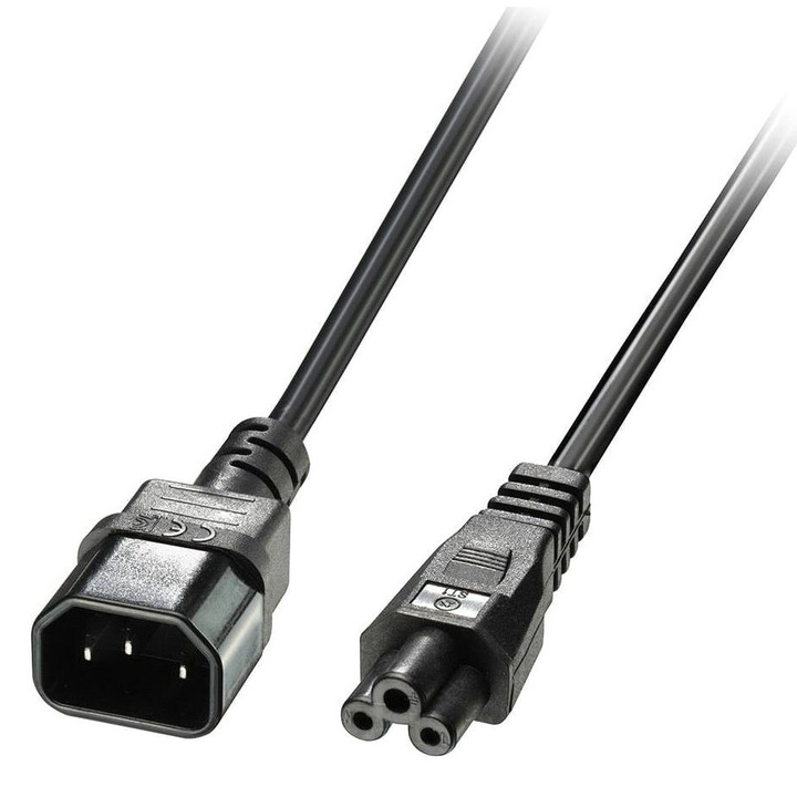 Захранващ кабел CAB-P034, PowerTech, IEC C14 към IEC C5, 0,75 mm x 1 m, черен