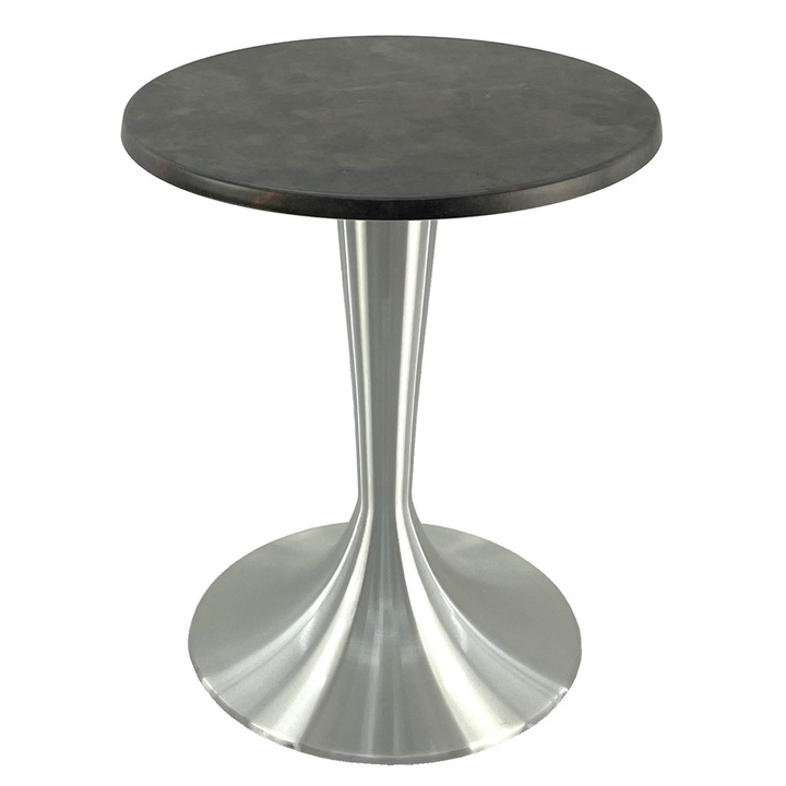 Masa bistro rotunda D60xh74cm Raki Metalic Oxid, blat werzalit si baza aluminiu