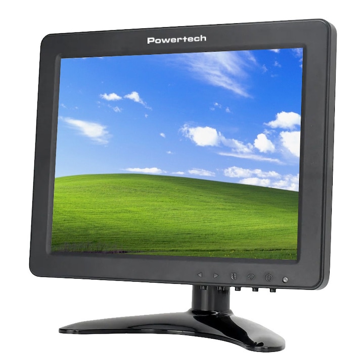 PowerTech LED монитор, 8 инча, 1024x768, IPS, HDMI/VGA/AV/BNC/USB, черен