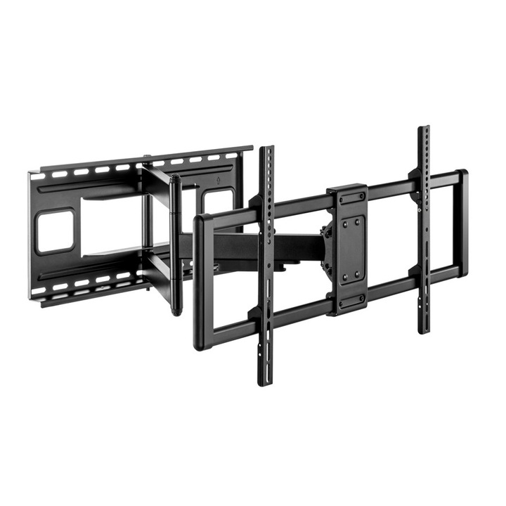 TV стойка Brateck LPA77-483, full motion, за 43-90", 80kg, черен, 723x910x430mm