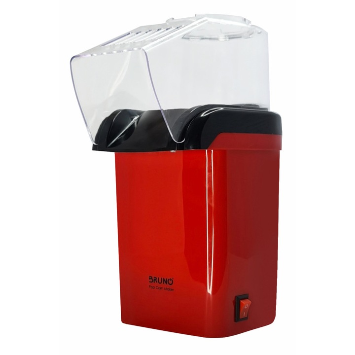Aparat popcorn Bruno, BRN-0085, 1200W, rosu, fara ulei, rapid 3 minute