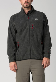 Trespass, Bluza sport din fleece cu fermoar Jynx MAFLFLK20001-BLACK Trespass, Bluza sport din fleece cu fermoar Jynx MAFLFLK20001-BLACK