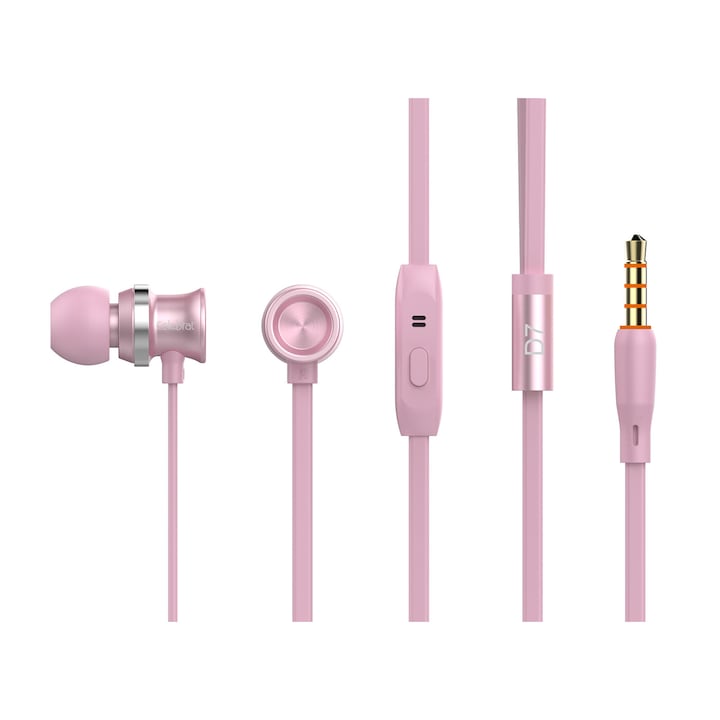 Casti in-ear, Celebrat, Microfon D7-RP, ABS/TPE, Cablu 1, 2 m, roz