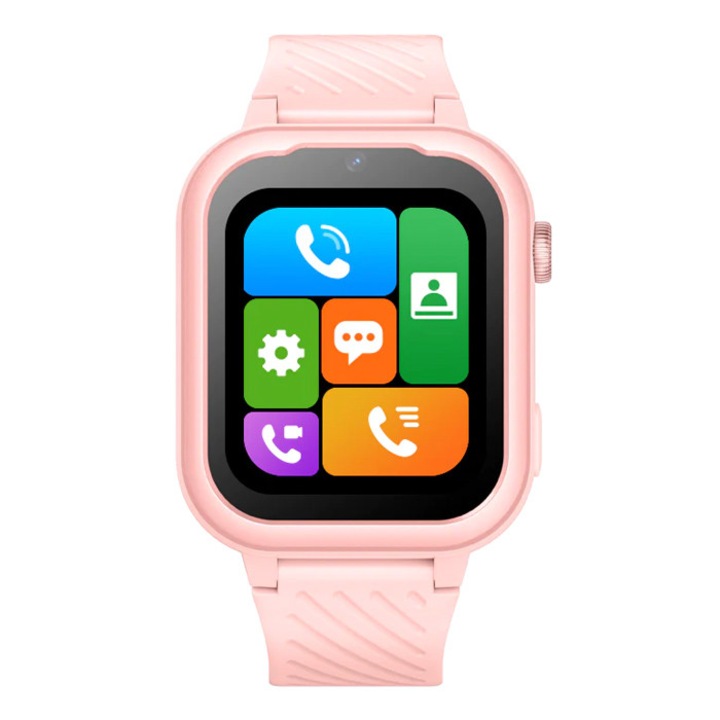 Ceas Smartwatch In Time IT-063, GPS, Camera, 4G, Rezistent la apa IPX7, Roz, 1.85"