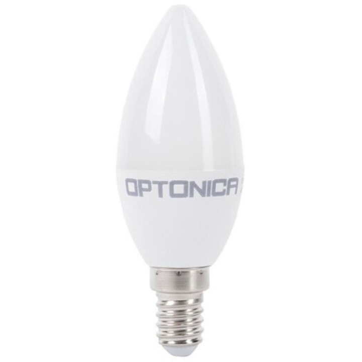 LED крушка, Optonica, 8W, 2700K, 710lm, E14, Бяла