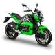 Motocicleta electrica BILI BIKE EXTREME 6 kW brushless, viteza max 100 km/h, autonomie 220 km*, 72V 120Ah Li-ion, frane disc E-ABS, suspensie MONOSHOCK, LED, LCD, suport telefon + USB, verde/negru