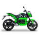 Motocicleta electrica BILI BIKE EXTREME 6 kW brushless, viteza max 100 km/h, autonomie 220 km*, 72V 120Ah Li-ion, frane disc E-ABS, suspensie MONOSHOCK, LED, LCD, suport telefon + USB, verde/negru