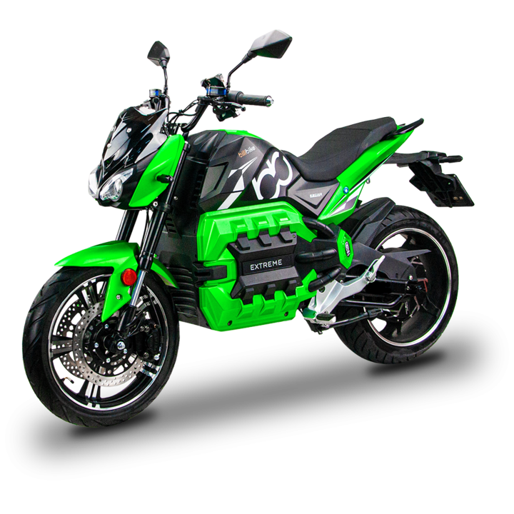 Електрически мотоциклет BILI BIKE EXTREME, 100км/ч, 6000W, автономия 220км, зелен/черен, 194x87x134cm