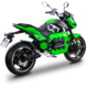 Motocicleta electrica BILI BIKE EXTREME 6 kW brushless, viteza max 100 km/h, autonomie 220 km*, 72V 120Ah Li-ion, frane disc E-ABS, suspensie MONOSHOCK, LED, LCD, suport telefon + USB, verde/negru