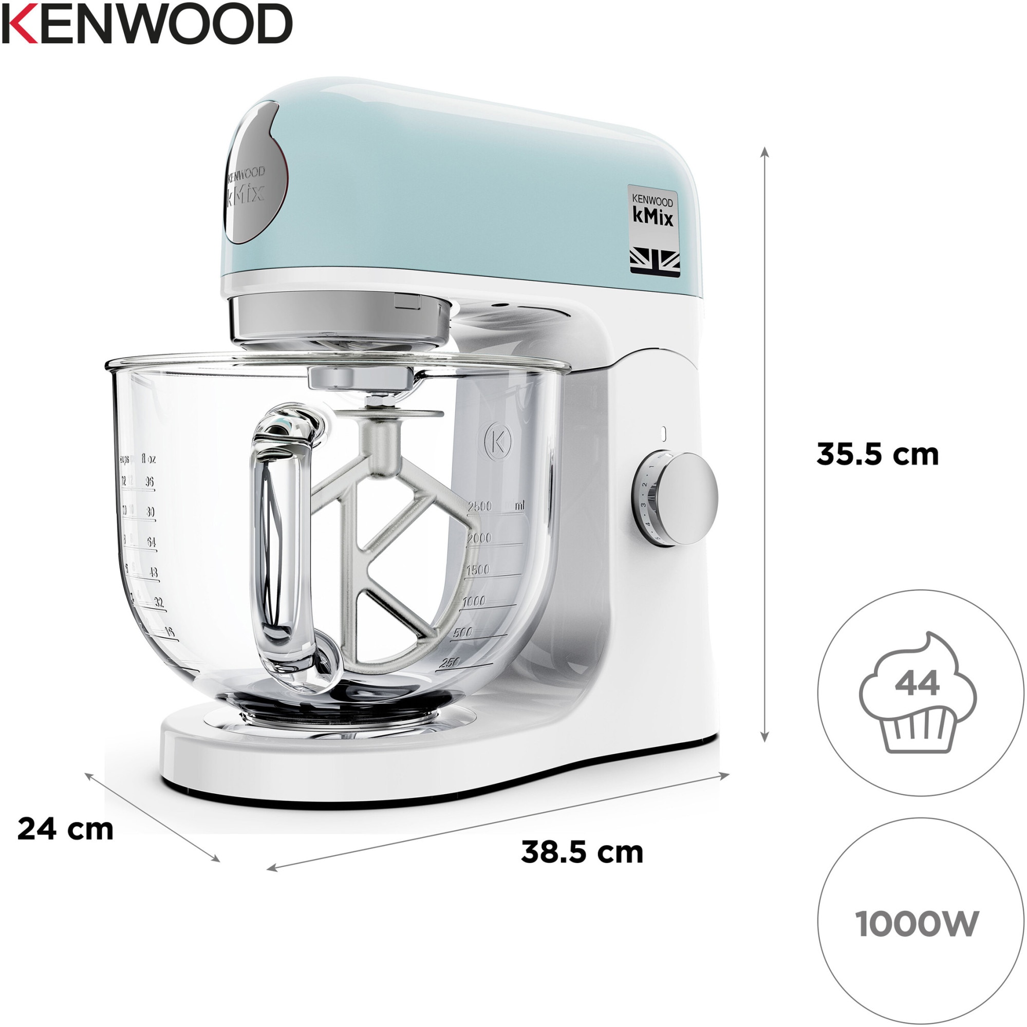 Robot de bucatarie Kenwood kMix KMX754APB, 0W20011488, 1000 W, vas