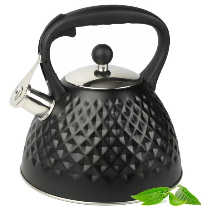 Vízforraló síppal, 3 l, rozsdamentes, Gala, Karl Hausmann, fekete