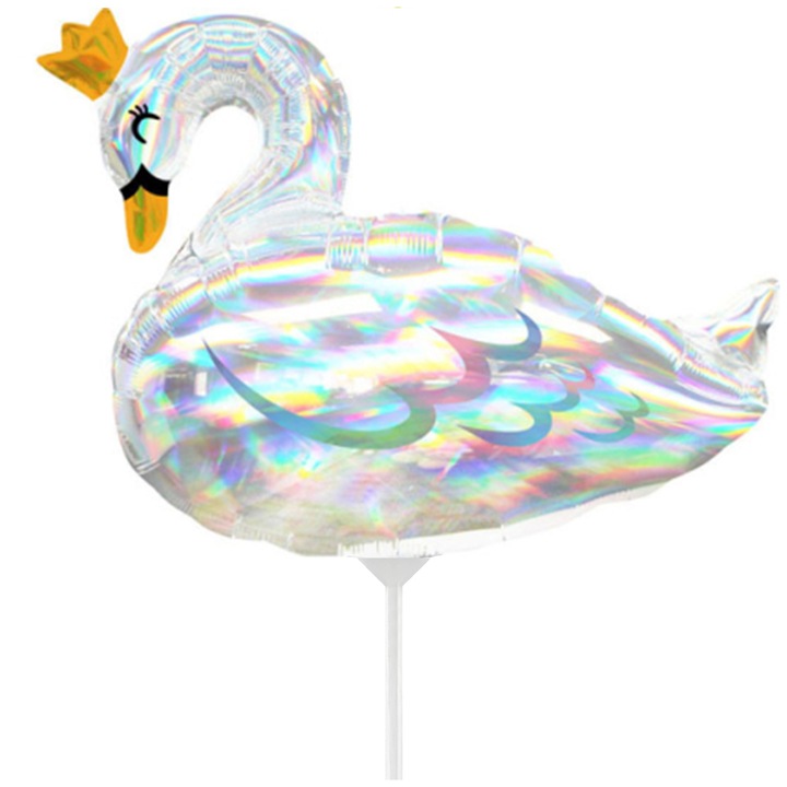 Balon Folie Mini Figurina Lebada Iridiscenta 30x22cm 41245