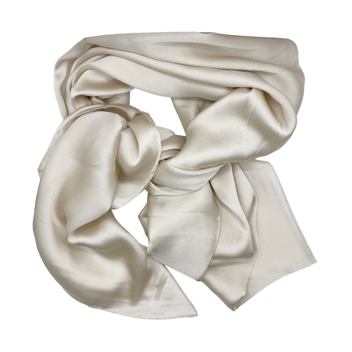 Esarfa matase pentru femei Angelique, Bej, 80x170cm