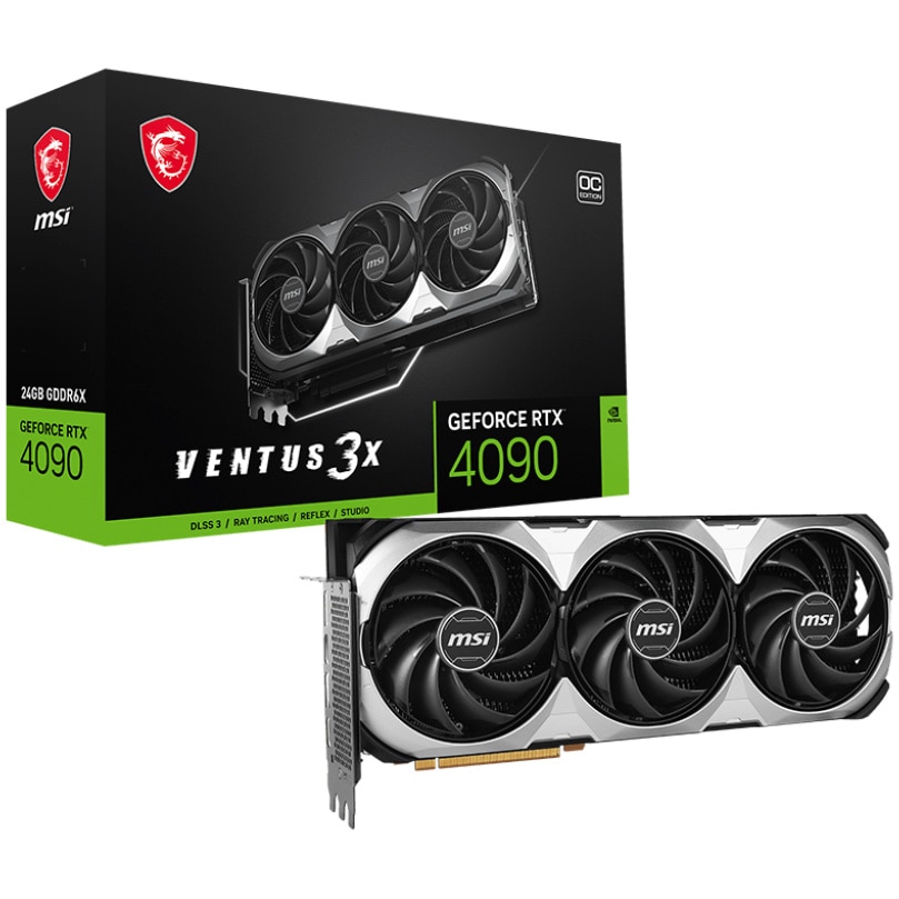 Placa Video MSI GeForce RTX 4090 VENTUS 3X E OC, 24GB, GDDR6X, 384-bit, DLSS 3.0
