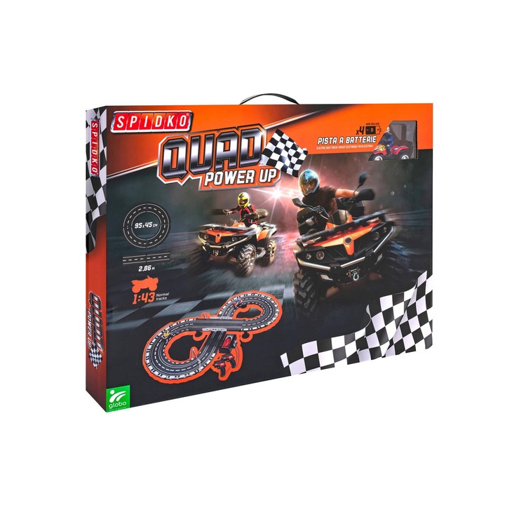 Pista Quad RC Globo, cu doua ATV-uri si telecomanda cu fir individuala pentru fiecare ATV