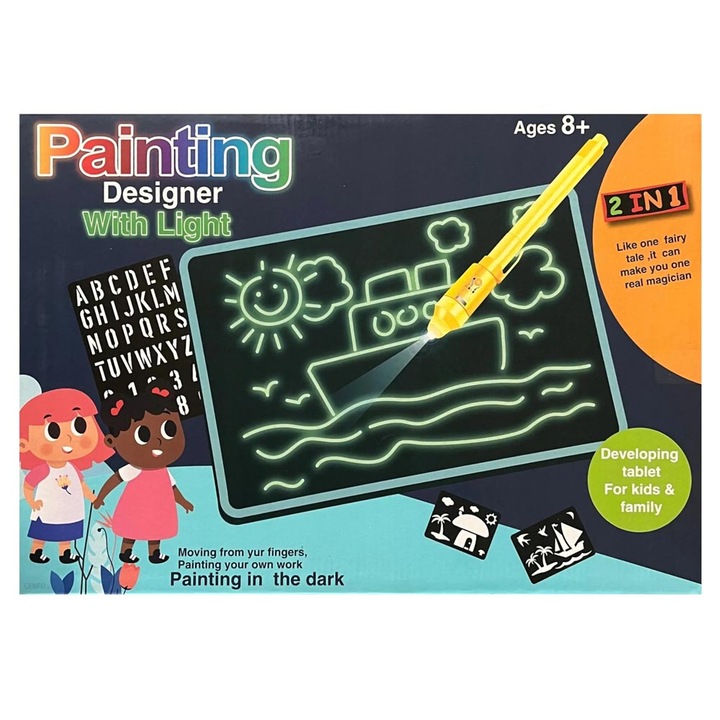 Образователна играчка Chippo Дъска за рисуване 333907 1-20, Рисуване със светлина, 31x22 см