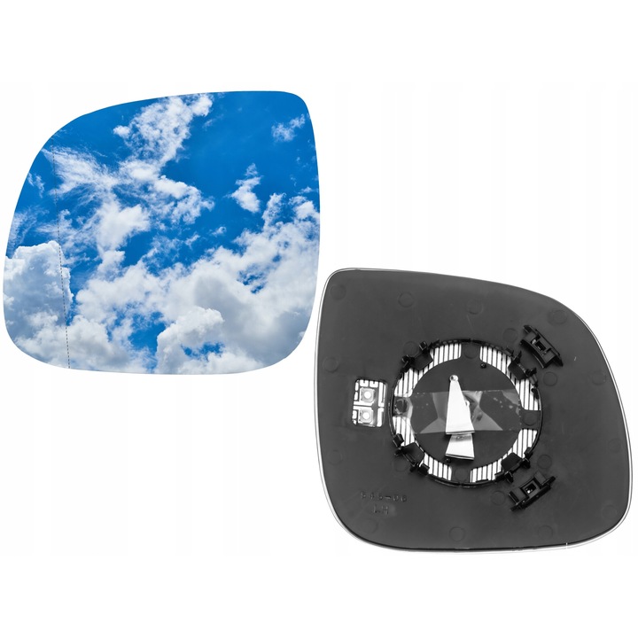 Sticla oglinda, Stanga, Am Volkswagen Transporter, T5/T6 2010-2016, Incalzita, Argintiu/Negru