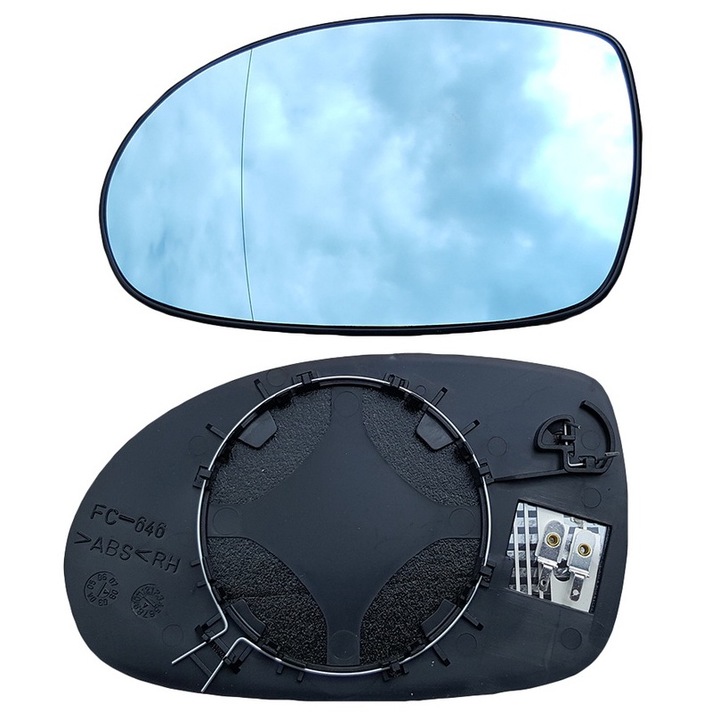 Sticla oglinda, Stanga, Am Citroen C5 2001-2008, Incalzita, Argintiu/Negru