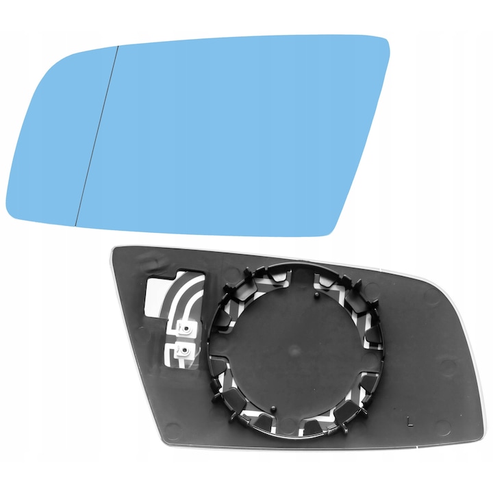Sticla oglinda, Stanga, Am BMW 5 E60 2003-2010, 5 E61 2003-2010, Incalzita, Albastru/Negru