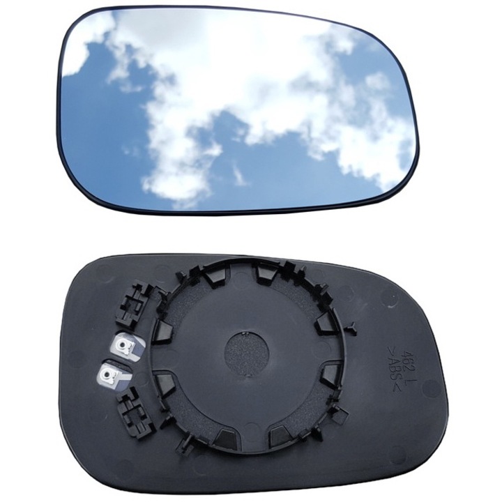 Sticla oglinda, Dreapta, Am Volvo S40 2007-2009, V50 2007-2009, S60 2007-2009, Incalzita, Argintiu/Negru