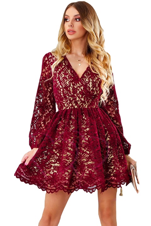 Rochie dama, WildFashion, Poliester, 3518, Visiniu