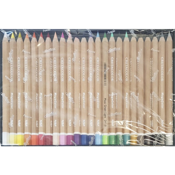 Set 24 Creioane Colorate Megacolor Cretacolor