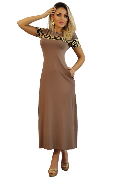 Дамска рокля, WildFashion, полиестер, 4864, Златист