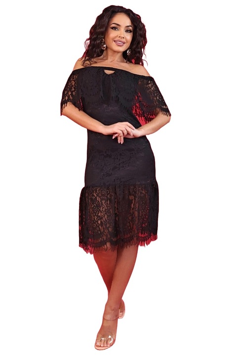 Дамска рокля, WildFashion, полиестер, 2809, Черен