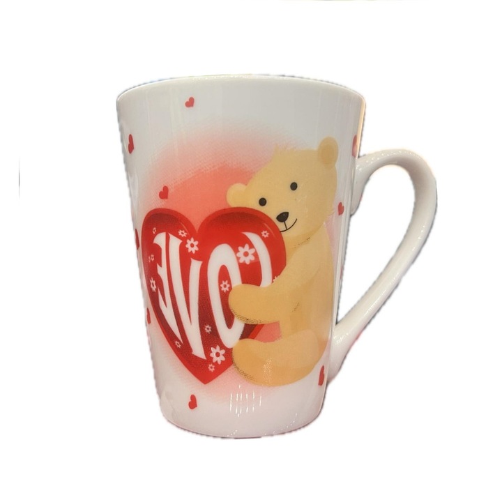 Cana ursulet, inima LOVE, 8.8X10.2CM