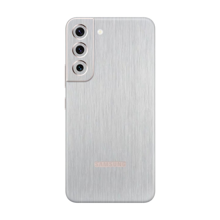Folie de protectie pentru Samsung Galaxy S22 Plus, Colectia Elegans, Skin Spate cu laterale unite, Metalic Gri