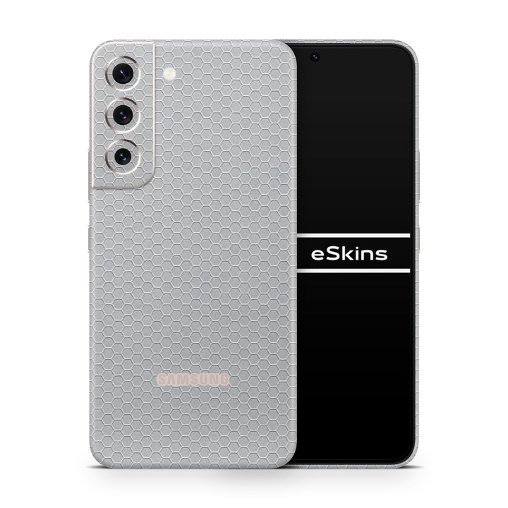 Folie de protectie pentru Samsung Galaxy S22 Plus, Colectia Elegans, Skin Spate cu laterale unite, Honeycomb Gri