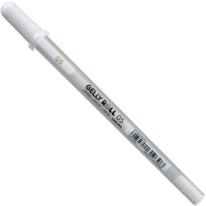 Pix cu gel Sakura Gelly Roll, linie fina, alb, 1 buc