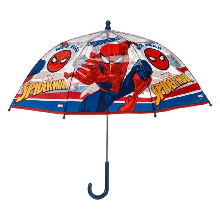 Umbrela de ploaie, cu baston, automata pentru copii, albastra rosie Spiderman,64cm