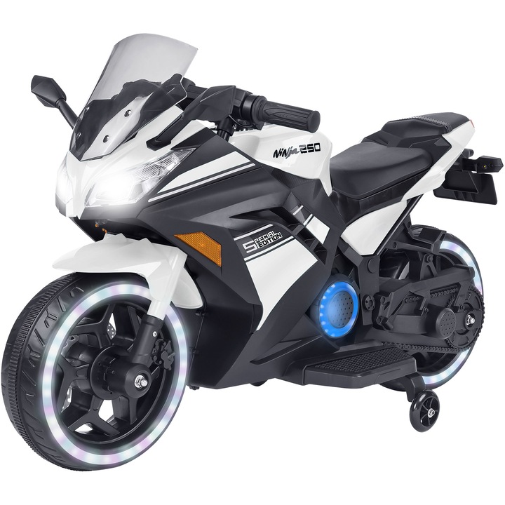 Motocicleta electrica Race Globo Ride On, 12 V, cheie contact, faruri LED, conexiune MP3-USB