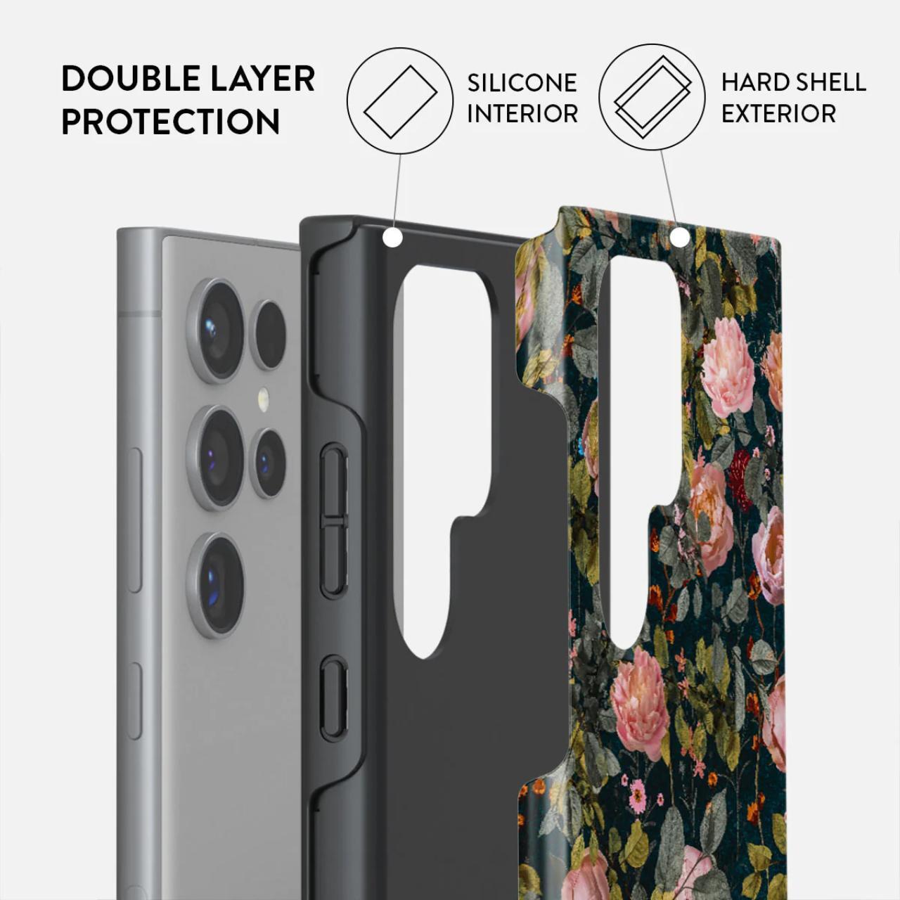 Husa Burga Dual Layer Bloomy Garden compatibila cu Samsung Galaxy S24 Ultra