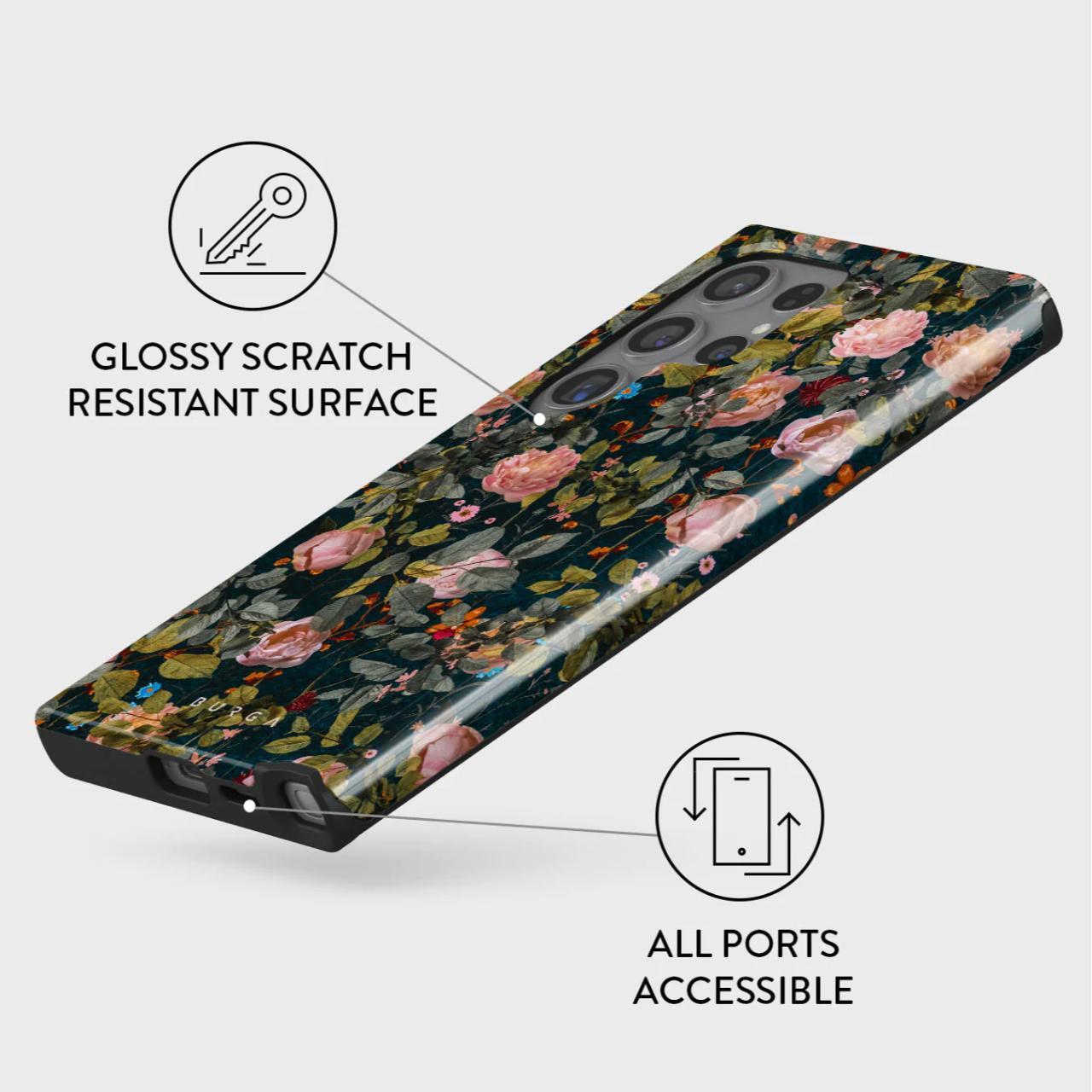Husa Burga Dual Layer Bloomy Garden compatibila cu Samsung Galaxy S24 Ultra