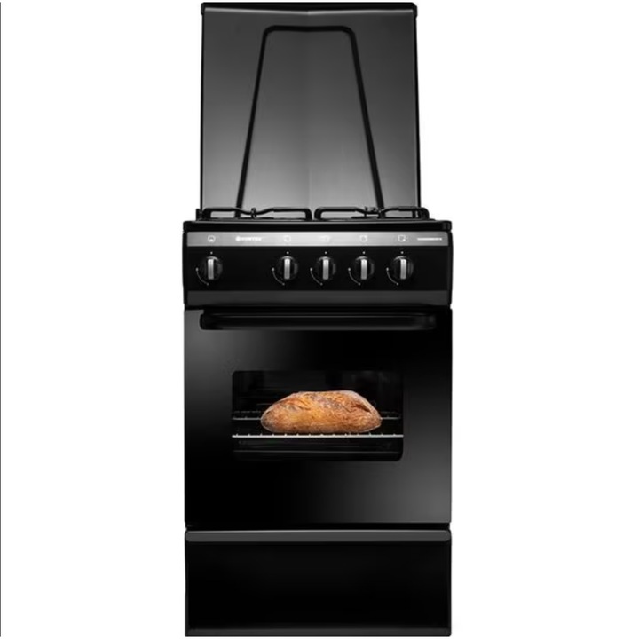 Tűzhely VORTEX VAG5050BK01K, 4 égős, Gáz, L 50 cm, fekete