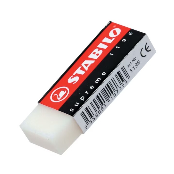 Radiera Stabilo Exam Grade 1196, 62 x 22 x 11 mm, alb