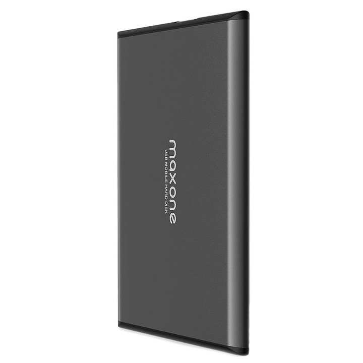 Външен HDD Maxone 2.5", 500GB, USB 3.0, алуминий, сребрист
