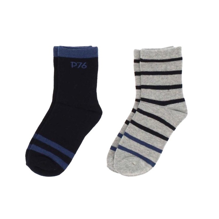 Комплект 2 чифта детски чорапи Primigi, Cotton, Navy blue/grey, 28/30