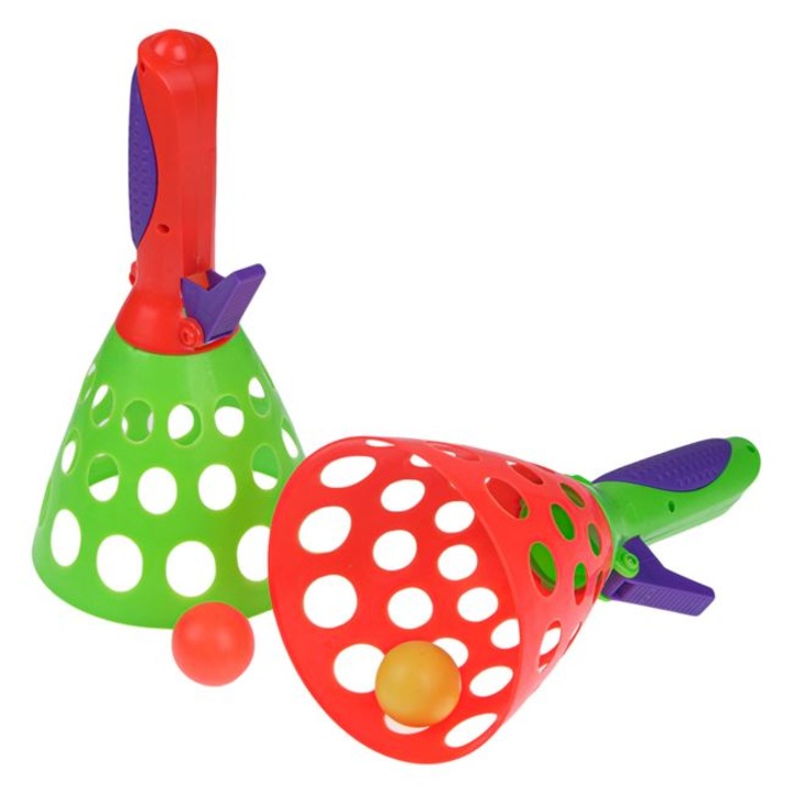 Joc de indemanare, catch ball, lanseaza mingea si prinde-o, 2 manete si 2 mingi, 13x13x24 cm